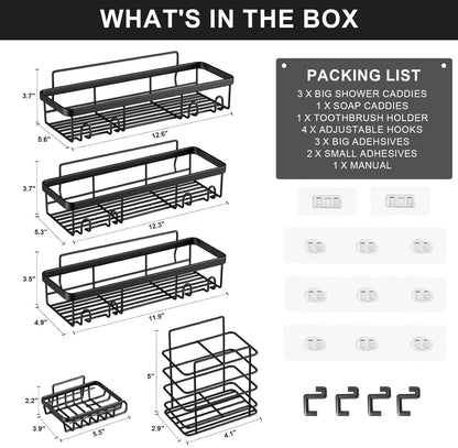 5pcs set Shower caddy shelf