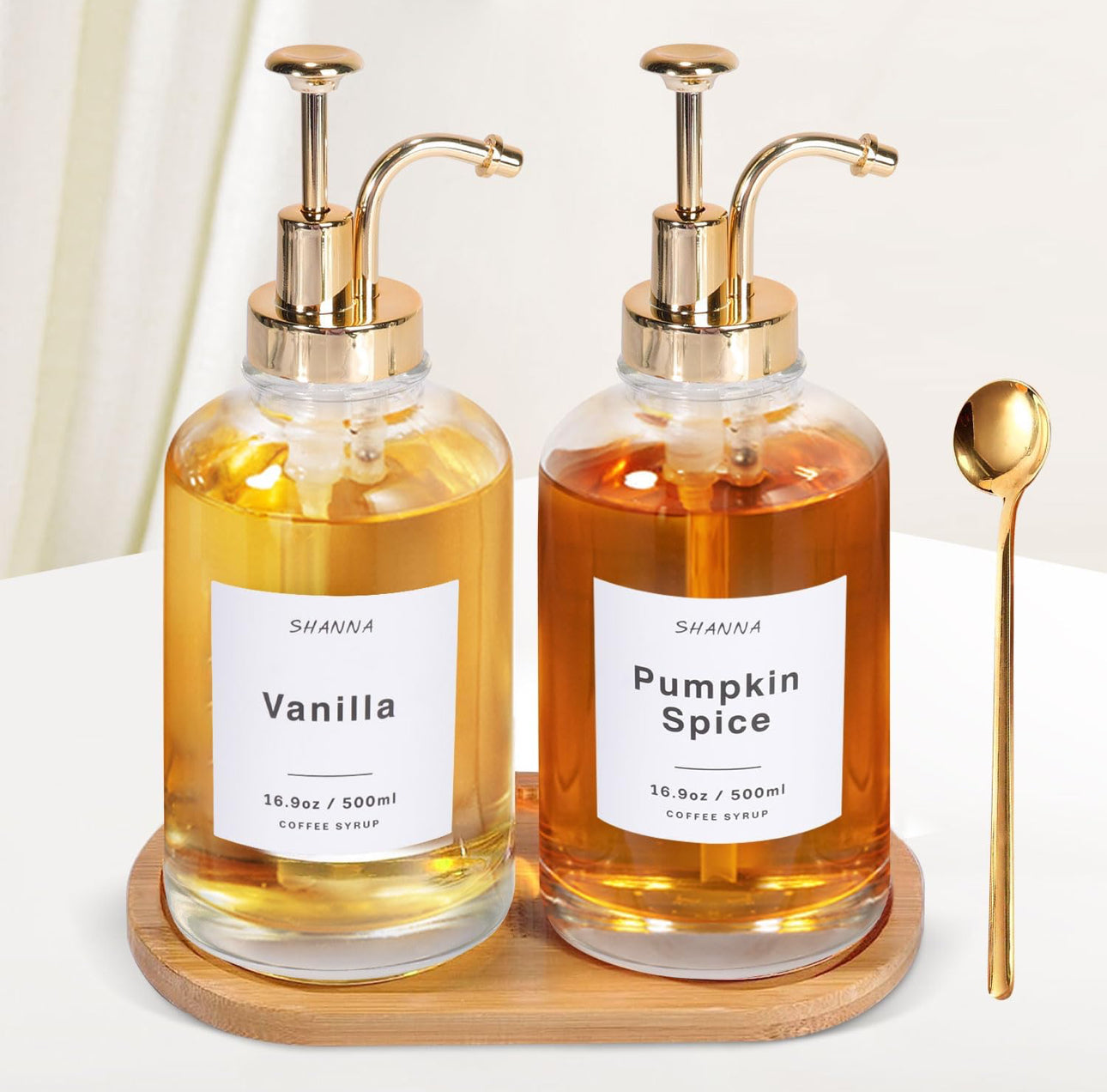 2 pc set coffee syrup dispenser