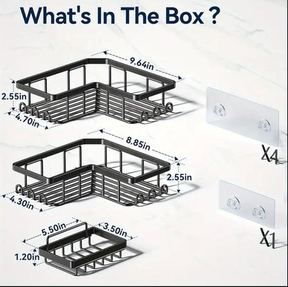 3pcs set  Heavy-duty Shower caddy shelf/Bathroom organizer