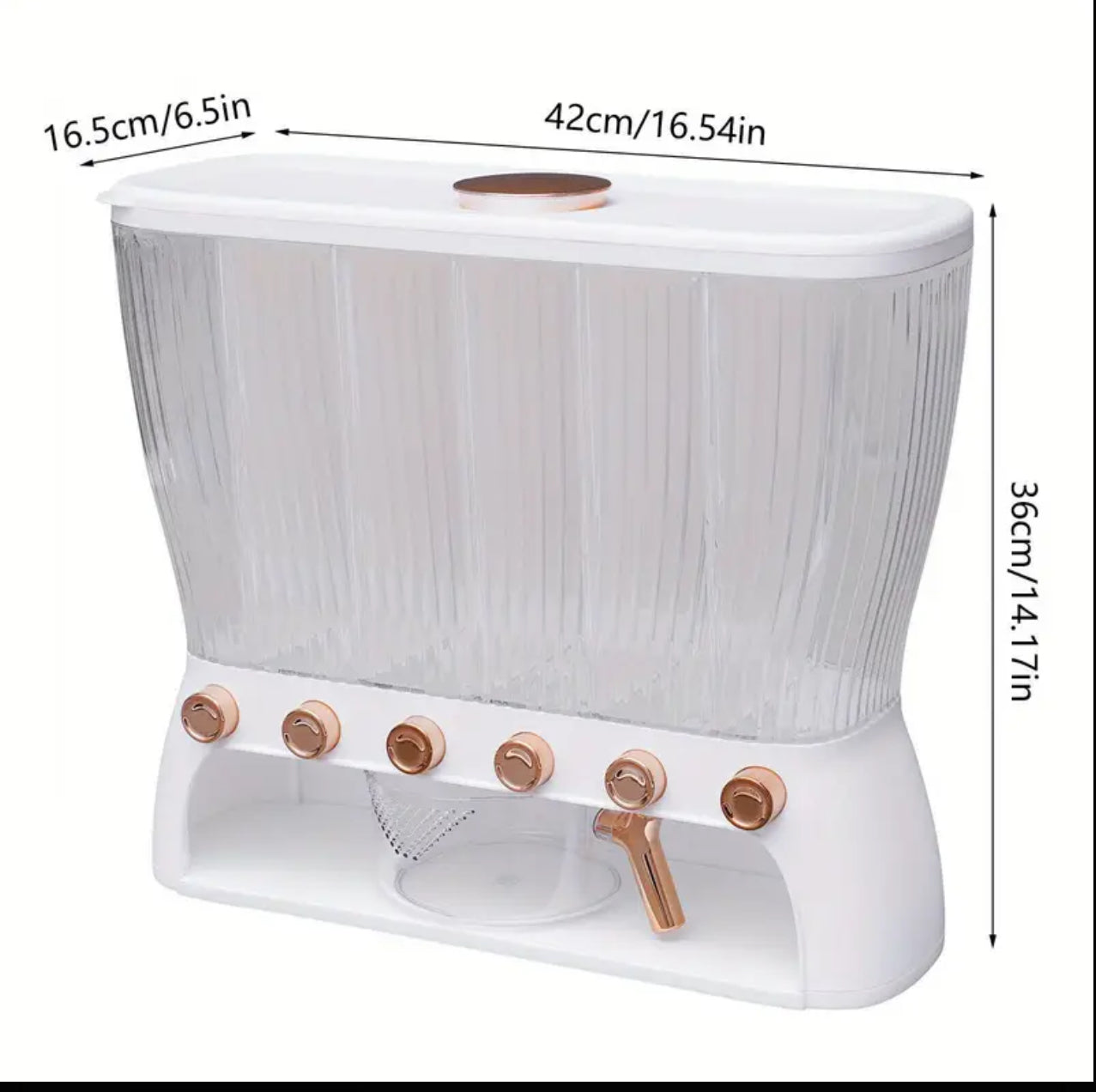 Acrylic Partitioned Rice/Cereal Dispenser