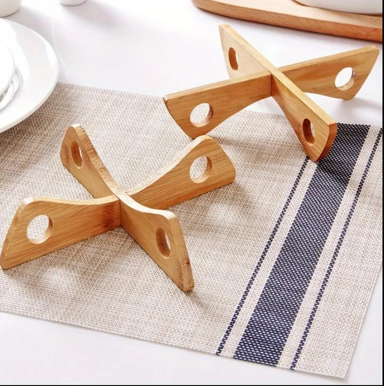 Wooden cross pot coaster