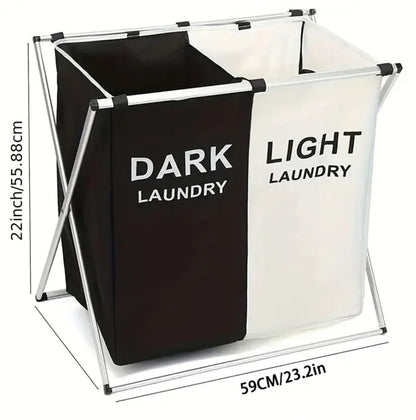 2 compartment foldable laundry basket