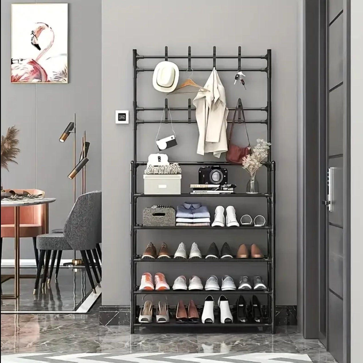 3 in 1 five tier storage rack/hanger