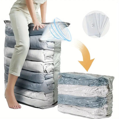 5pcs set No Pump Needed Vacuum Storage Bags for Clothes Blankets Comforters Sweaters Pillows Home Compression Seal Bags Space Saver Bags