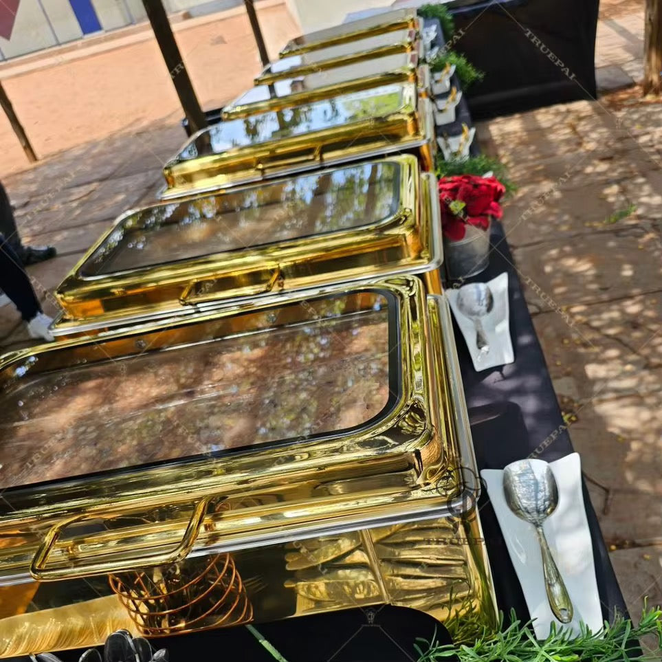 9L Golden Hydraulic autoclose chaffing dishes with Glass top