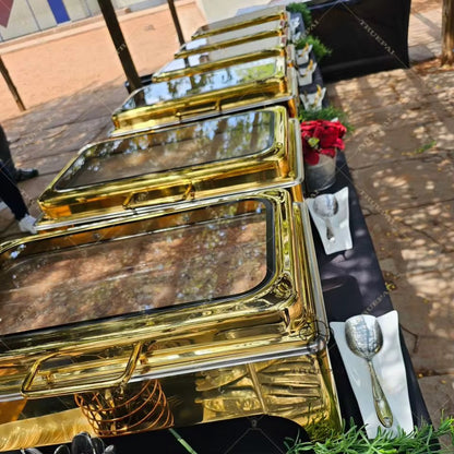 9L Golden Hydraulic autoclose chaffing dishes with Glass top