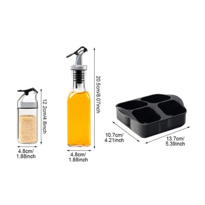 5piece oil, vinegar, salt and pepper shakers