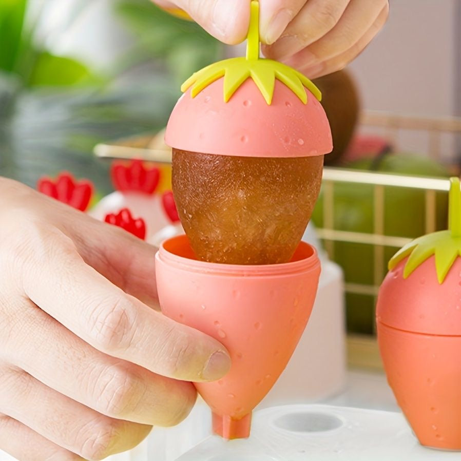 6 grids strawberry ice cream popsicles mold