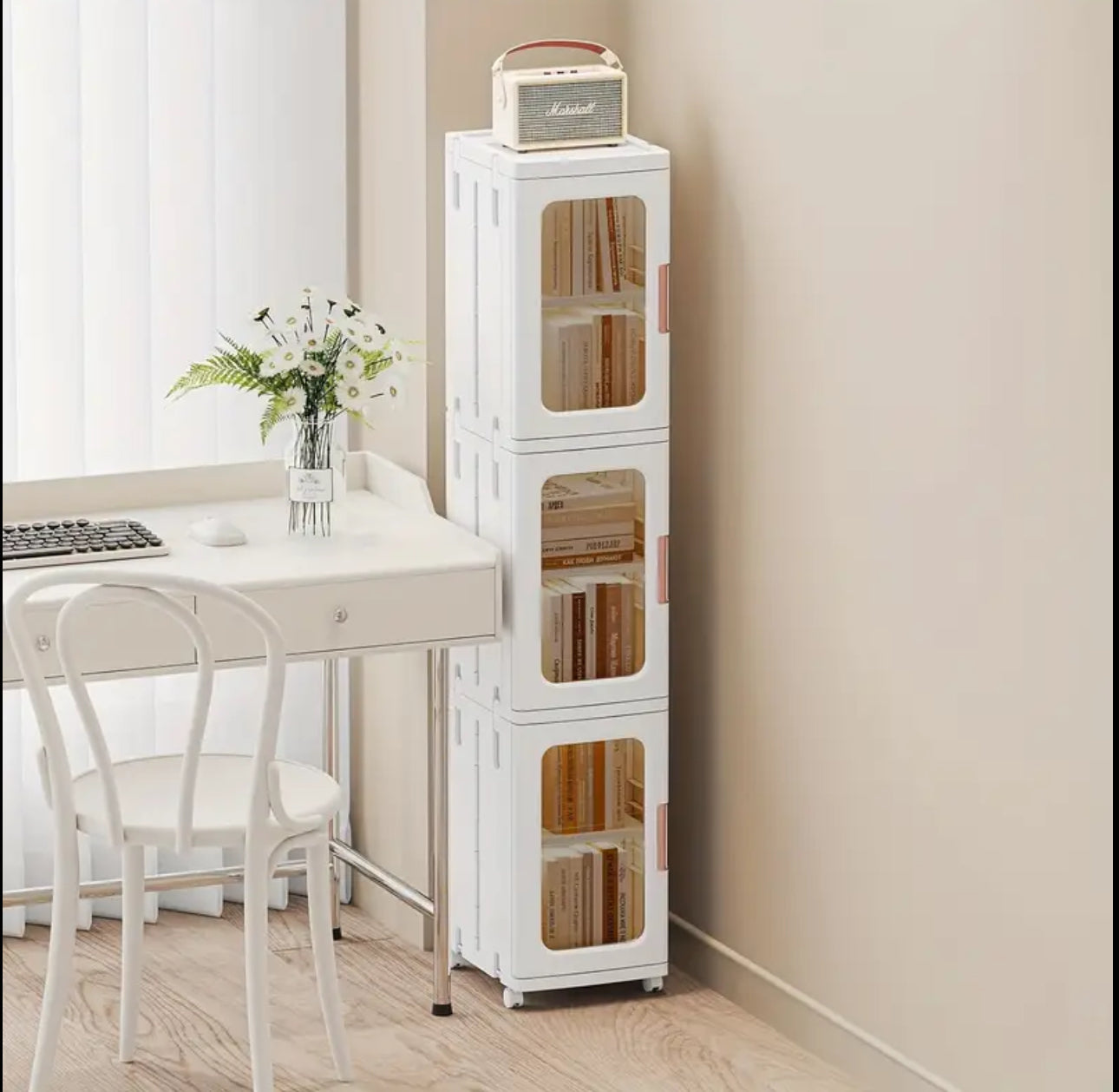 3 compartments storage cabinet