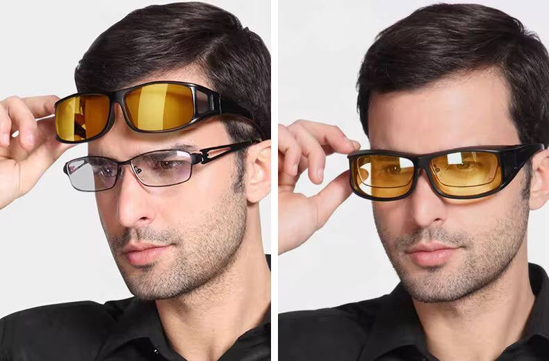 2pcs set dark & coloured Anti glare night vision driver Goggles