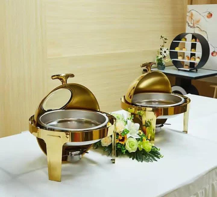6litres Gold roll top chaffing dish