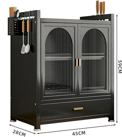 Minimalist Kitchen Countertop dish rack with Drawers