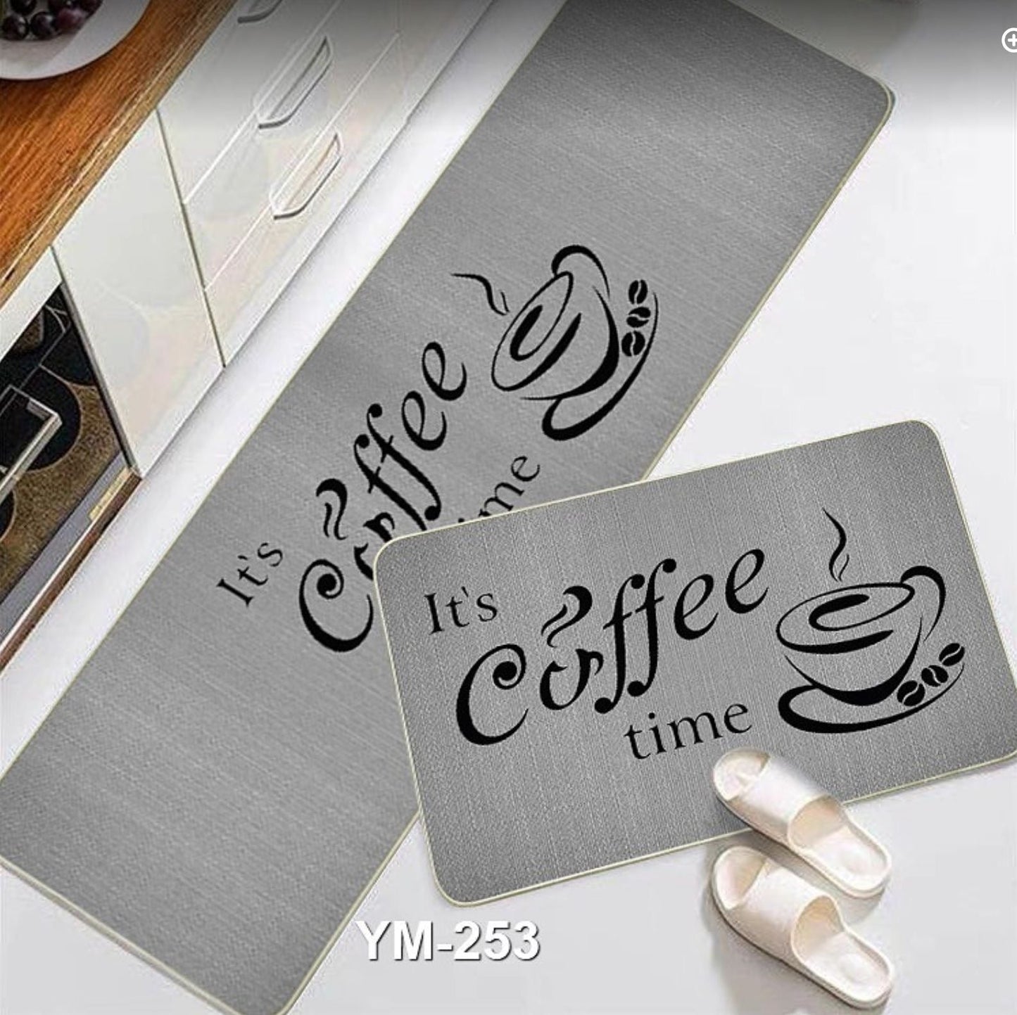 2pc Kitchen Mats Absorbent with Backside Rubber and Skid-Resistant Base