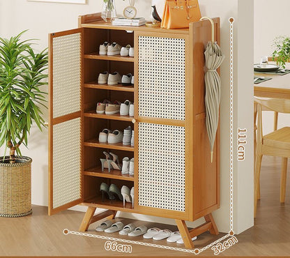 Wooden bamboo shoe rack / storage cabinet