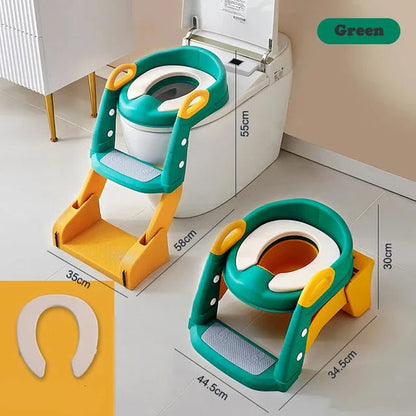 2-in-1 toilet trainer seat with a ladder and potty