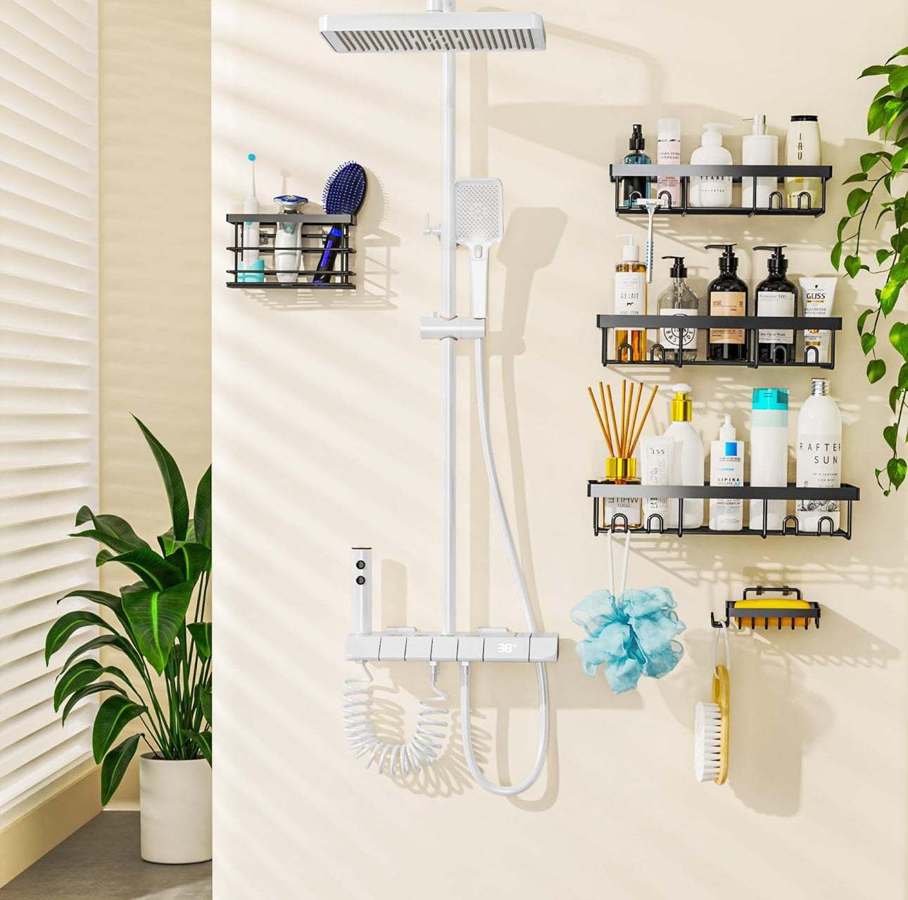5pcs set Shower caddy shelf