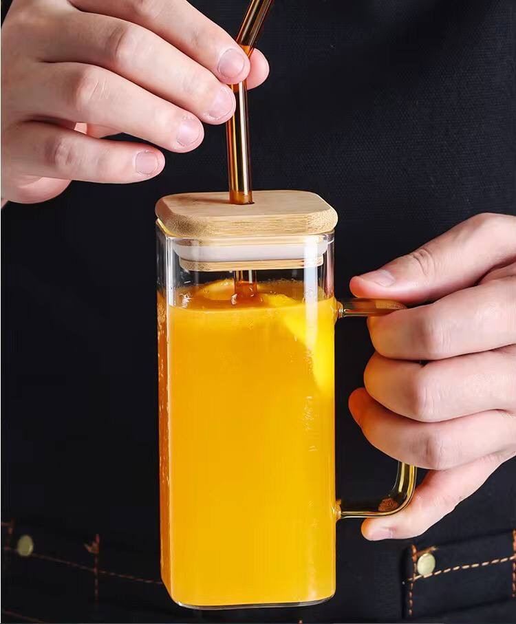 400ml Good morning Square smoothie glass cup