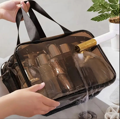 Double sided transparent waterproof toiletries make up  bag