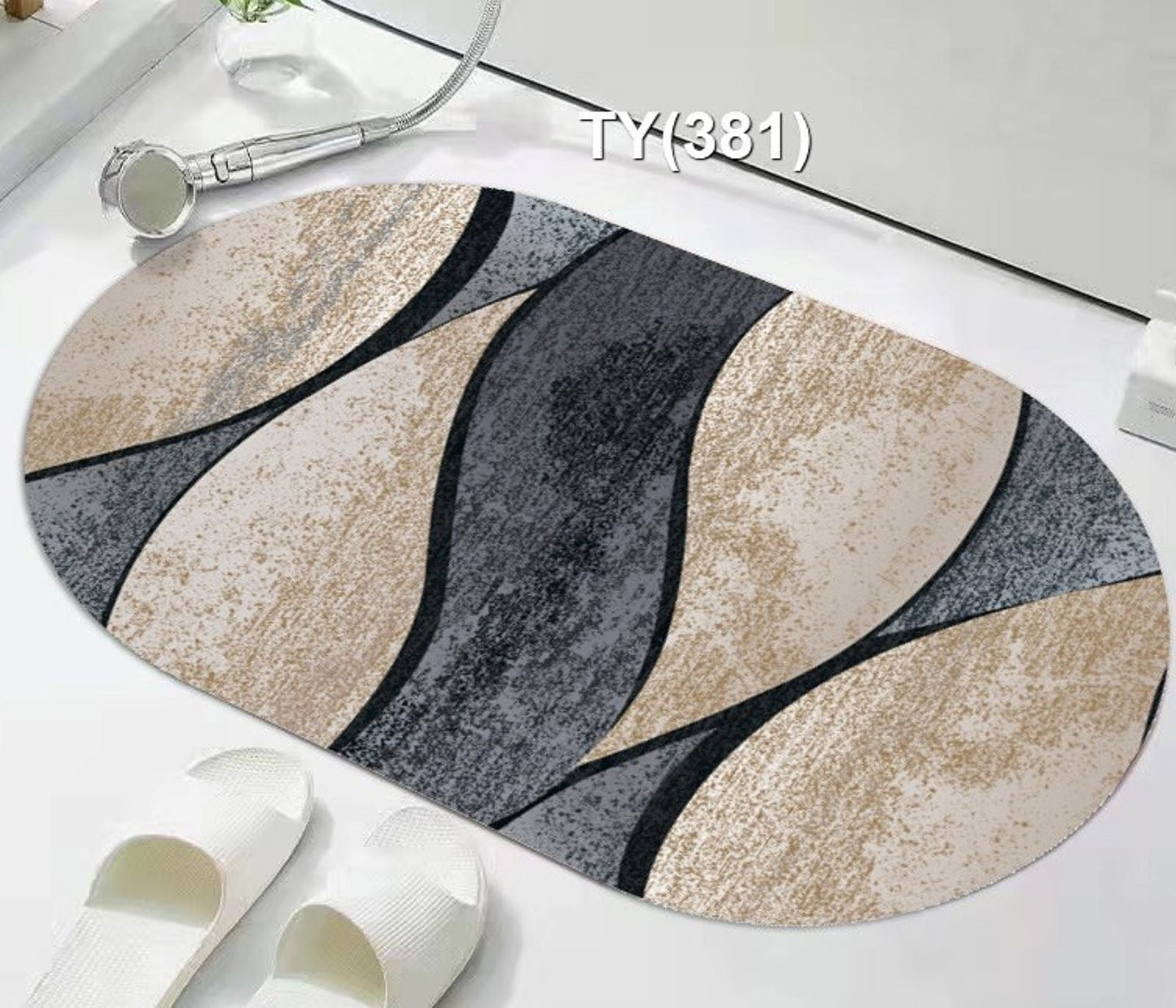 Super Absorbent oval rubber Mat,Slip-resistant Bath Room Mat