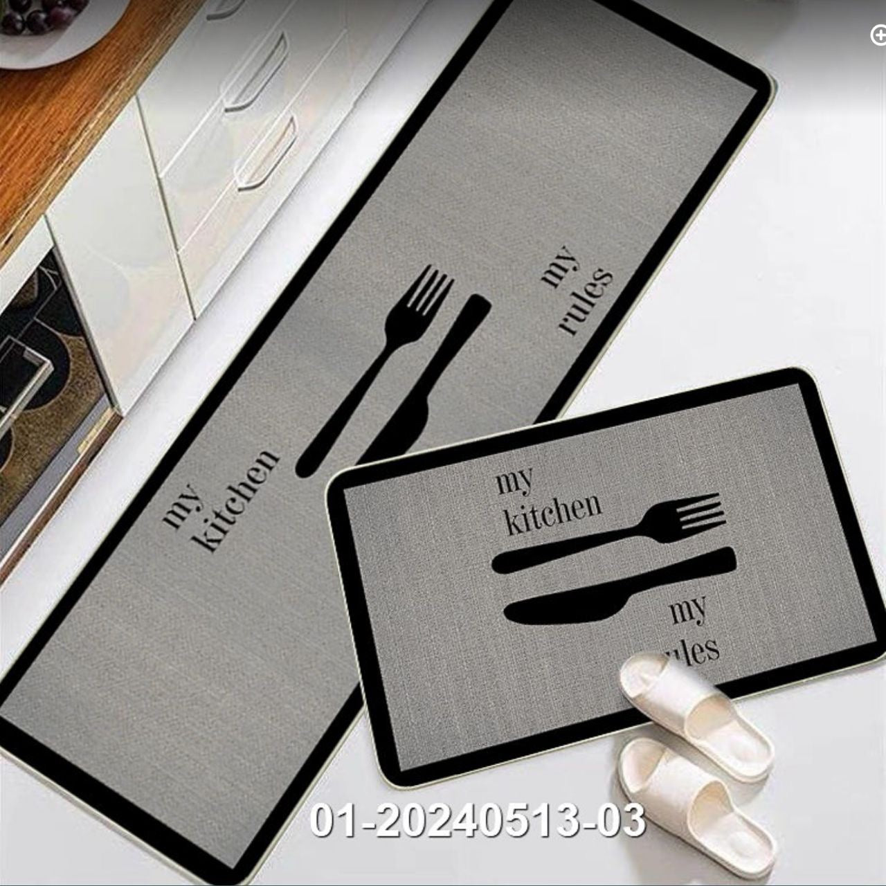 2pc Kitchen Mats Absorbent with Backside Rubber and Skid-Resistant Base