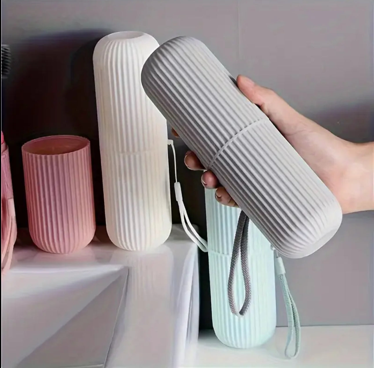 Portable travel toothbrush holder
