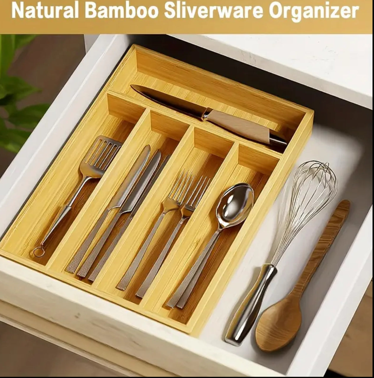 Multifunctional Bamboo drawer organizer