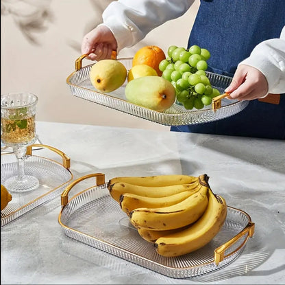 Acrylic trays with golden rim& handles