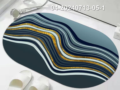 Super Absorbent oval rubber Mat,Slip-resistant Bath Room Mat