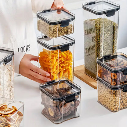8pcs Airtight Transparent Acrylic Cereal Food/Pantry Storage Containers
