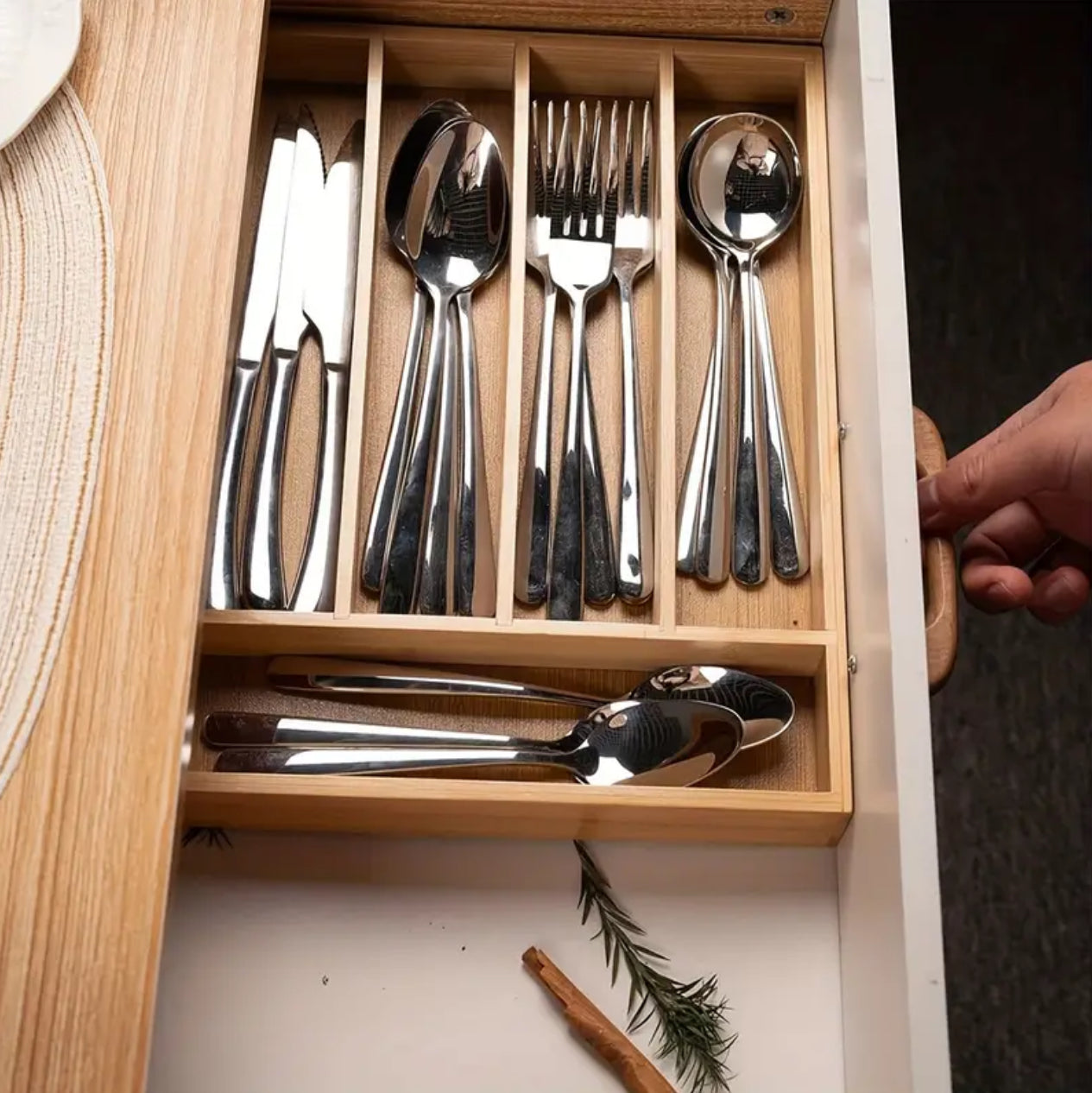 Multifunctional Bamboo drawer organizer