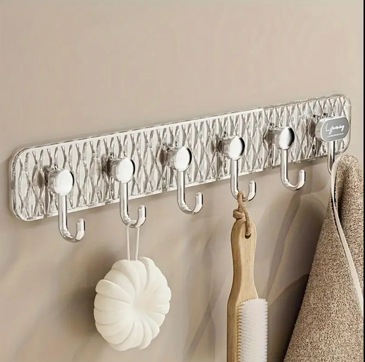Luxury Six-Row Adhesive Hooks