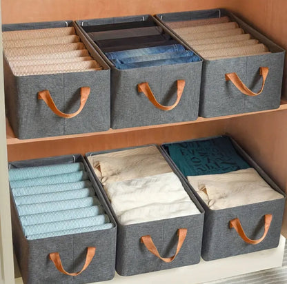 Collapsible HEAVY DUTY HARD Fabric Closet Organizer with handles and metallic support