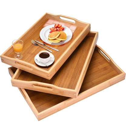 Multifunctional Big sized 3in1 bamboo serving trays