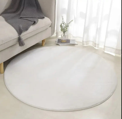 Round Carpet Soft Fleece Mat Anti-Slip Area Rug