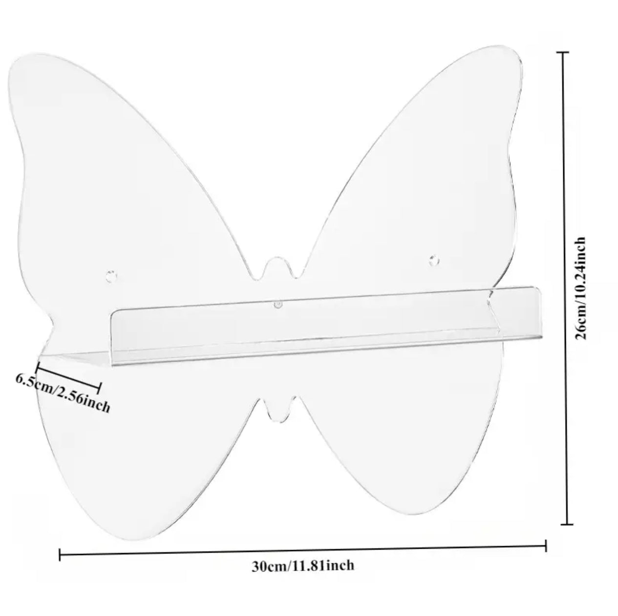 Acrylic  Butterfly design Floating Bathroom Shelve