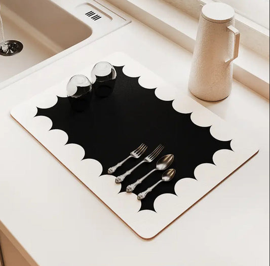 Absorbent dish drying mat