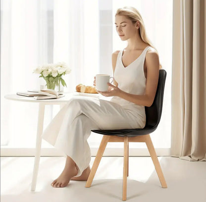 Modern dining chair with beech wood legs