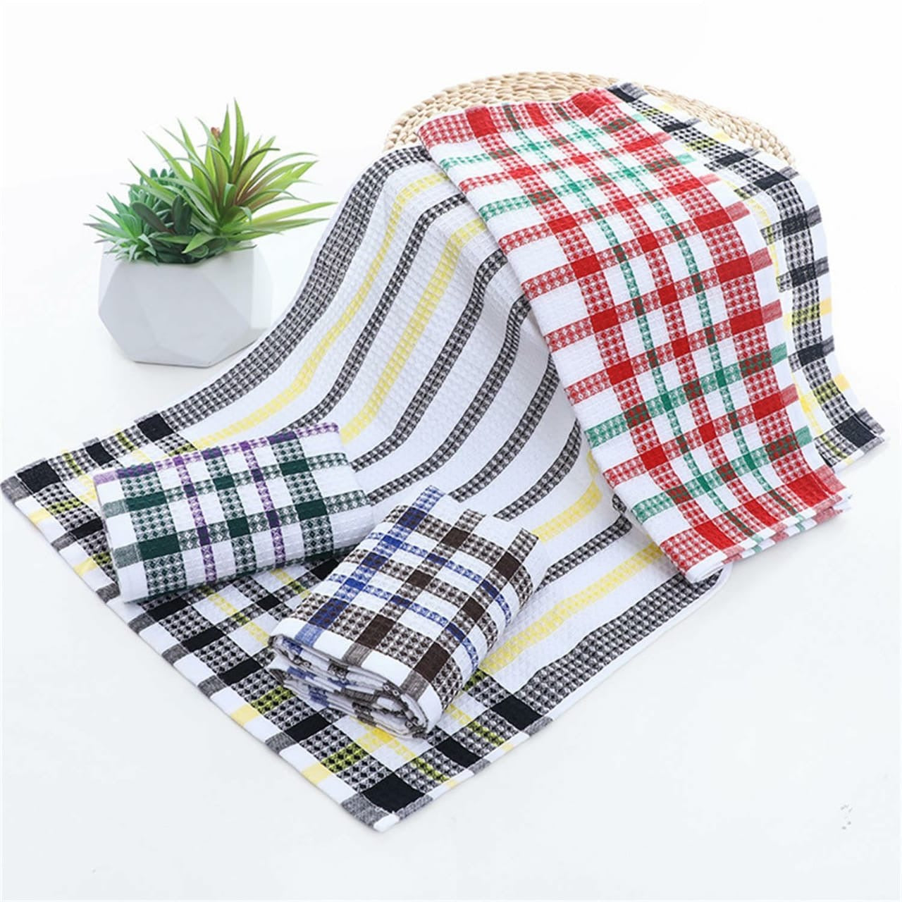 100% cotton Bright Large Tea Towels, 4-Pack