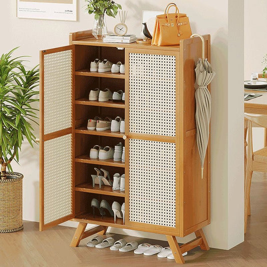 Wooden bamboo shoe rack / storage cabinet