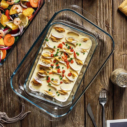 3pcs BAKING & MICROWAVEABLE glass casserole tins