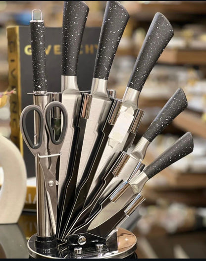 9pcs Marble design Kitchen knife sets