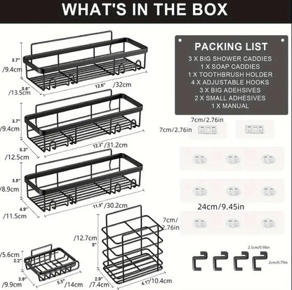 5pcs set Shower caddy shelf/Bathroom organizer