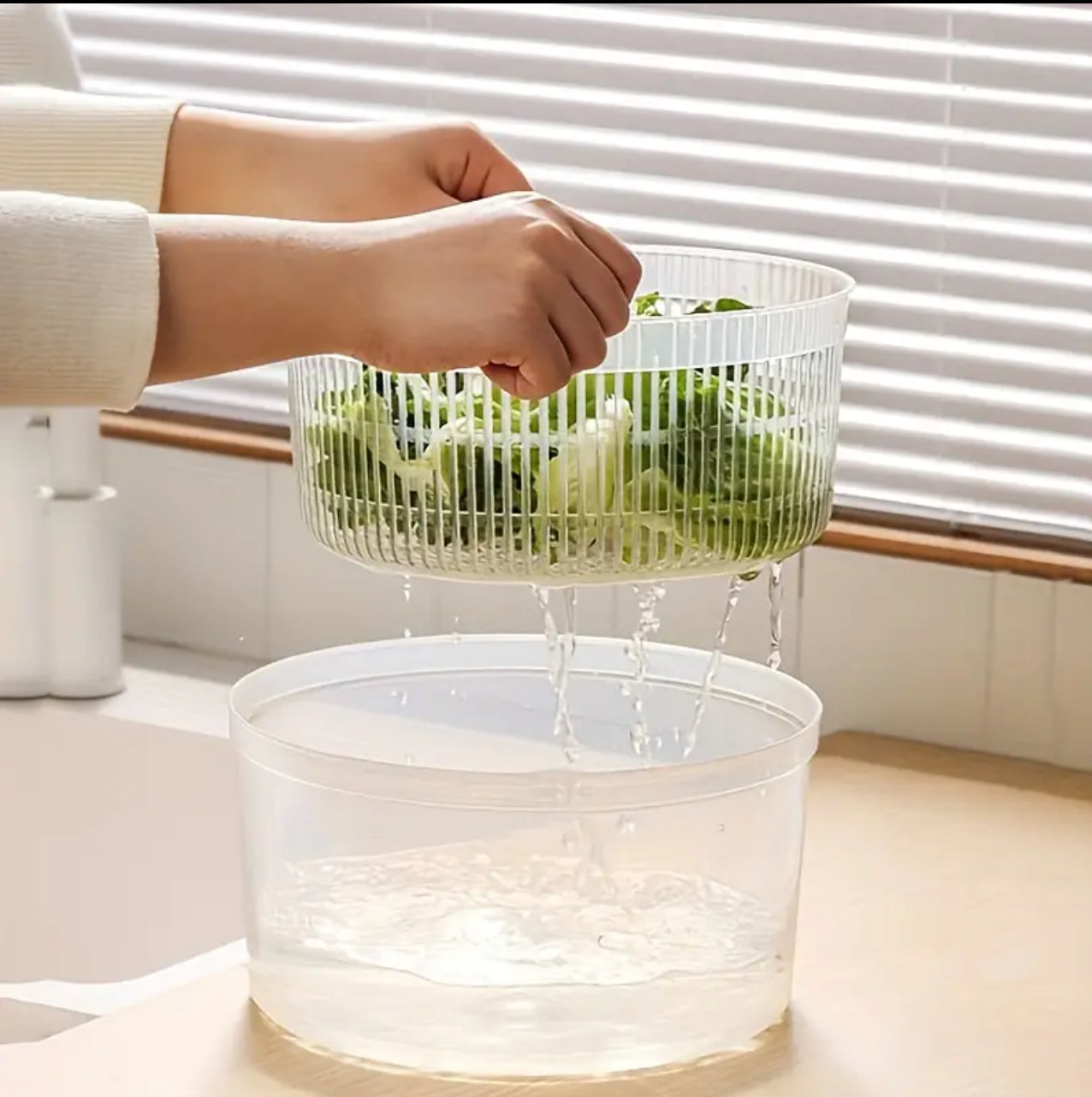 Large 3Ltr Manual Salad Spinner