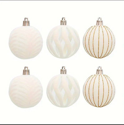 6pcs set White Christmas balls