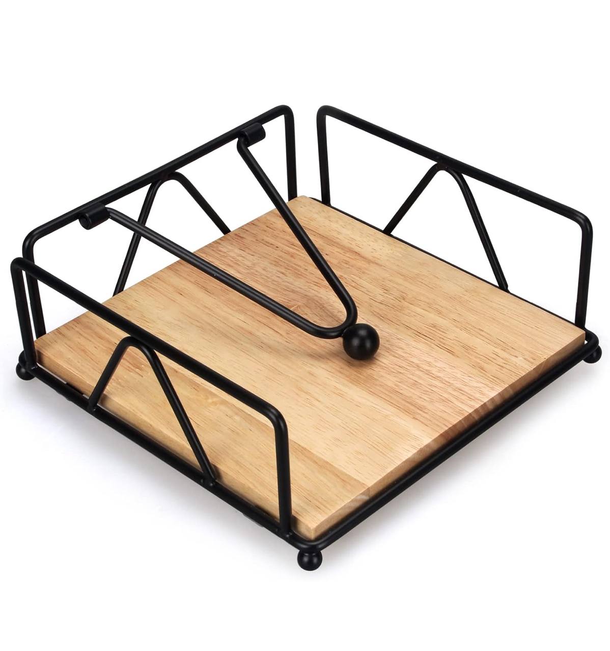 Luxury metallic serviette holder, with Bamboo place on/ napkin holder