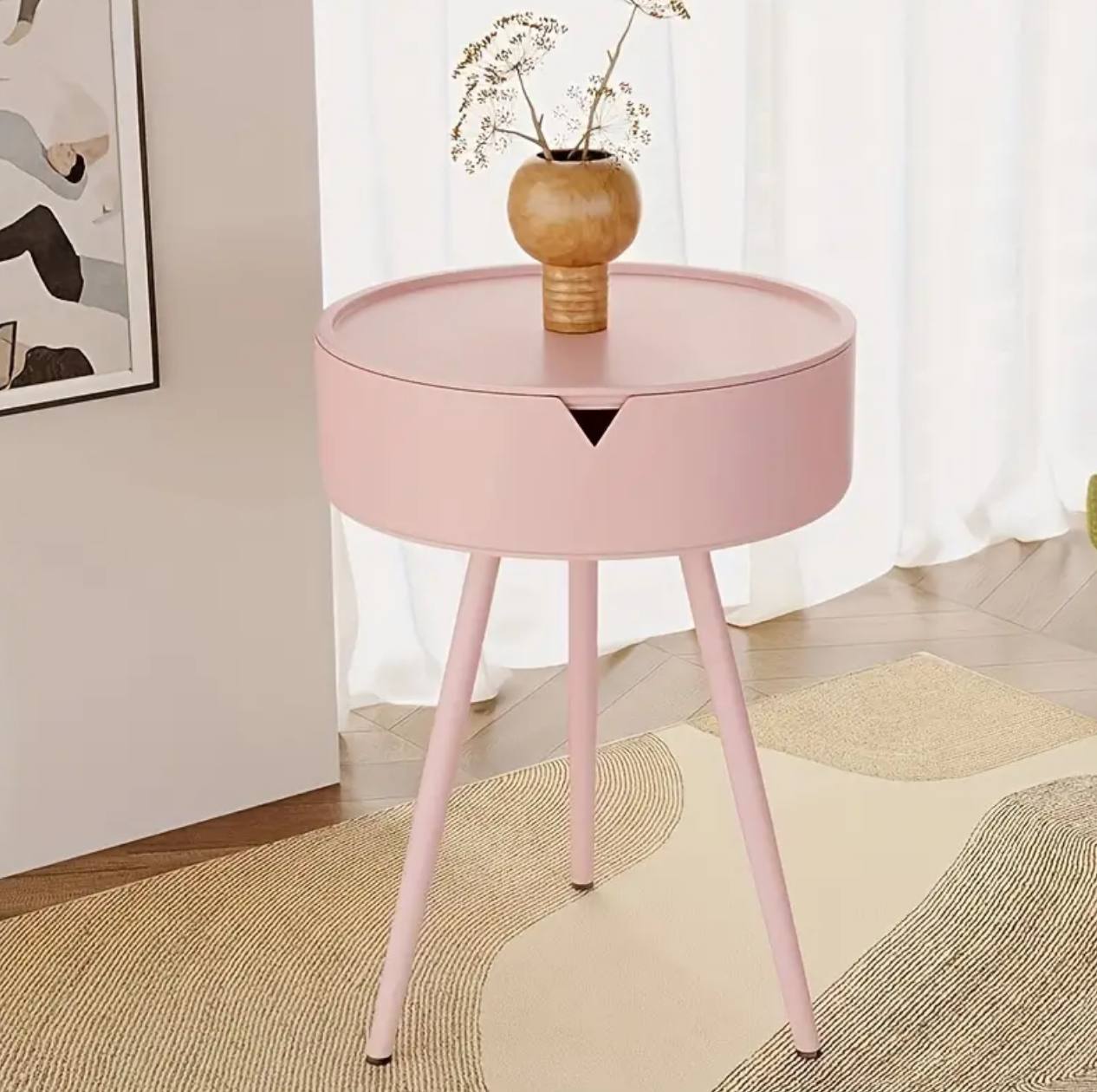 Modern  Nightstand, Bedroom Side Table with Hidden Storage