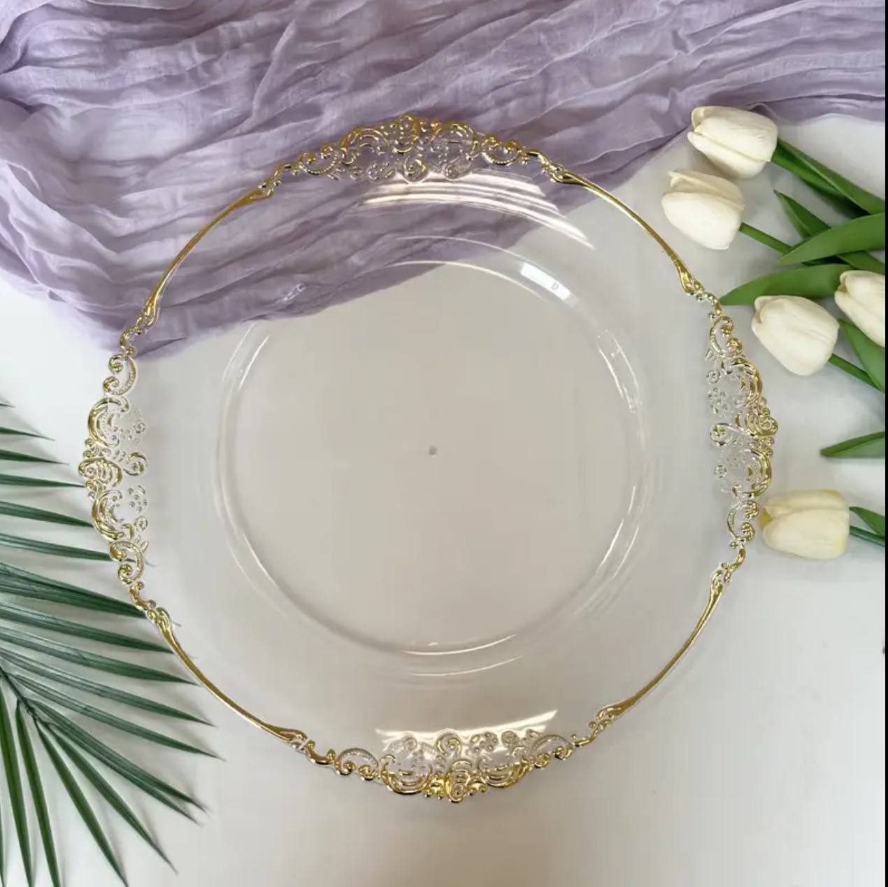 High quality unique clear charger plates