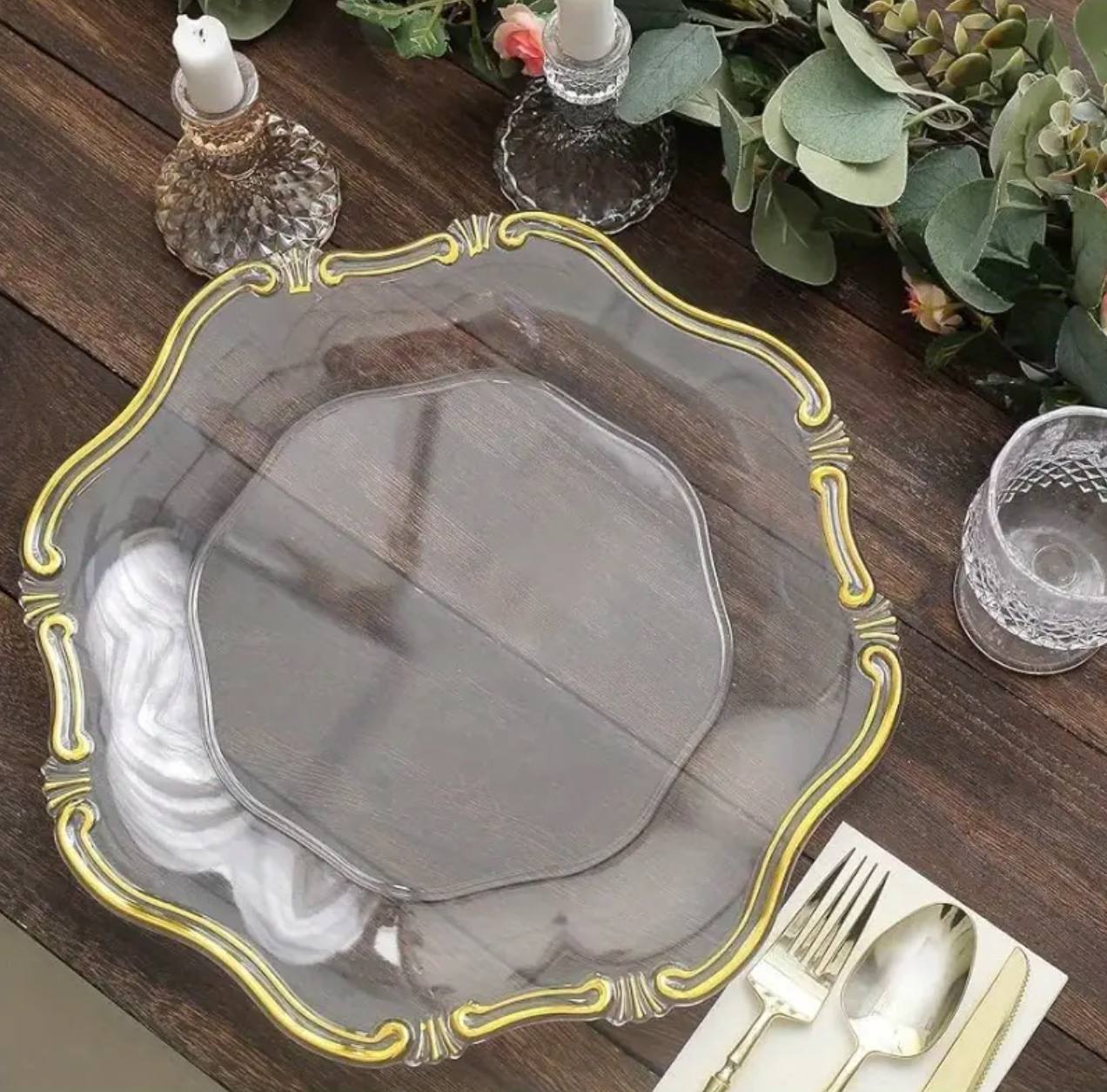 High quality unique clear charger plates