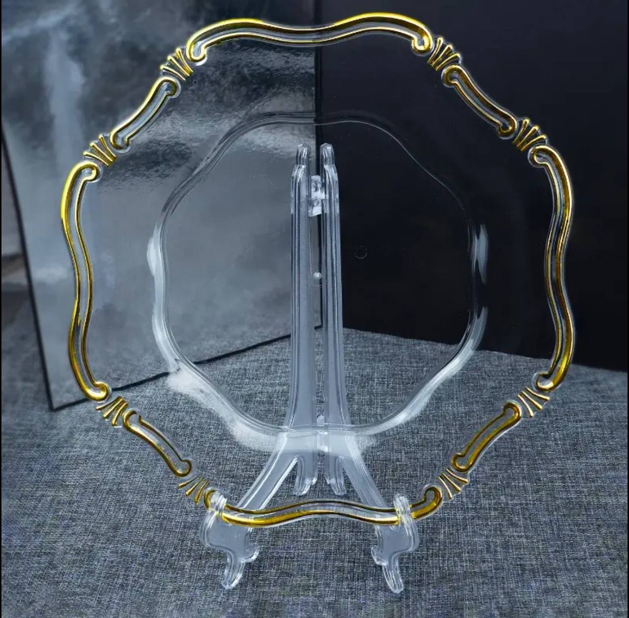 High quality unique clear charger plates