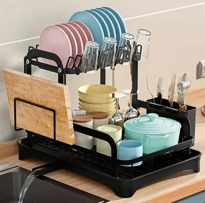 2 Tier Dish Drying Rack with Drip